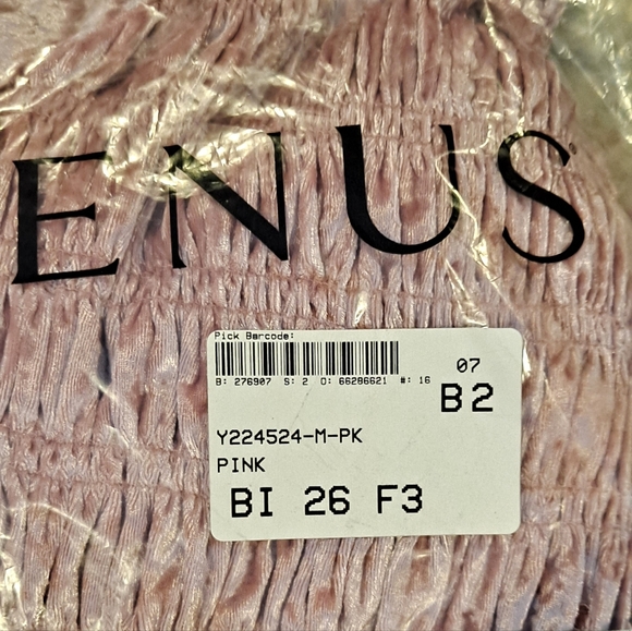 NWT VENUS Pink Off The Shoulder Velvet Top - Picture 7 of 9